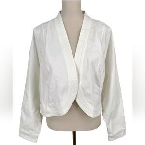 Soft Surroundings White Ultimate Denim Bolero Jacket sz M - NEW